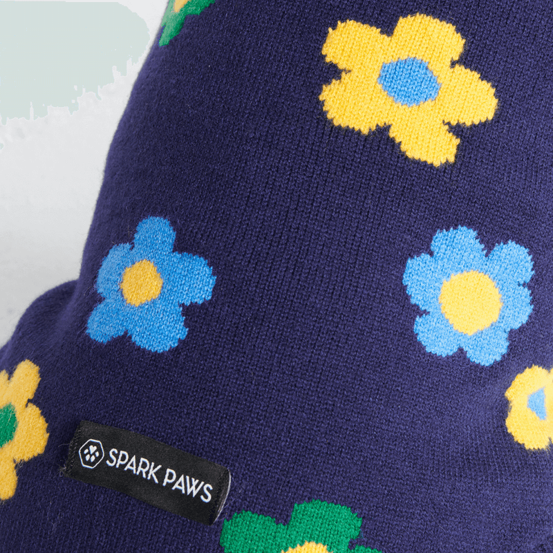 Blue Green Yellow Flowers Dog Sweater