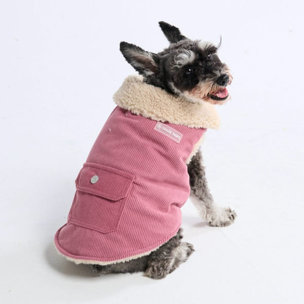 Corduroy Sherpa-Lined Jacket - Pink