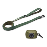 Leash and Poop Bag Holder Set - Army Green