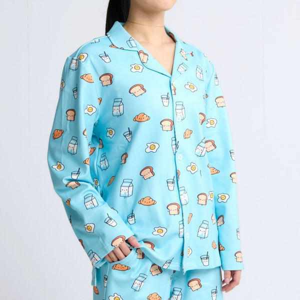 Human Pajama Top - Breakfast - Blue