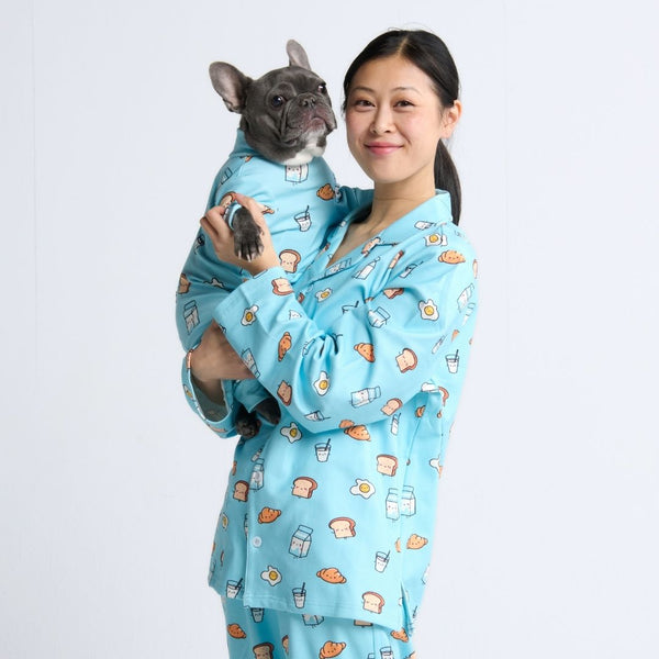 Human Pajama Top - Breakfast - Blue