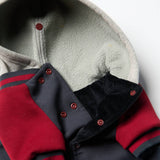 Dog Varsity Jacket - Grey Red