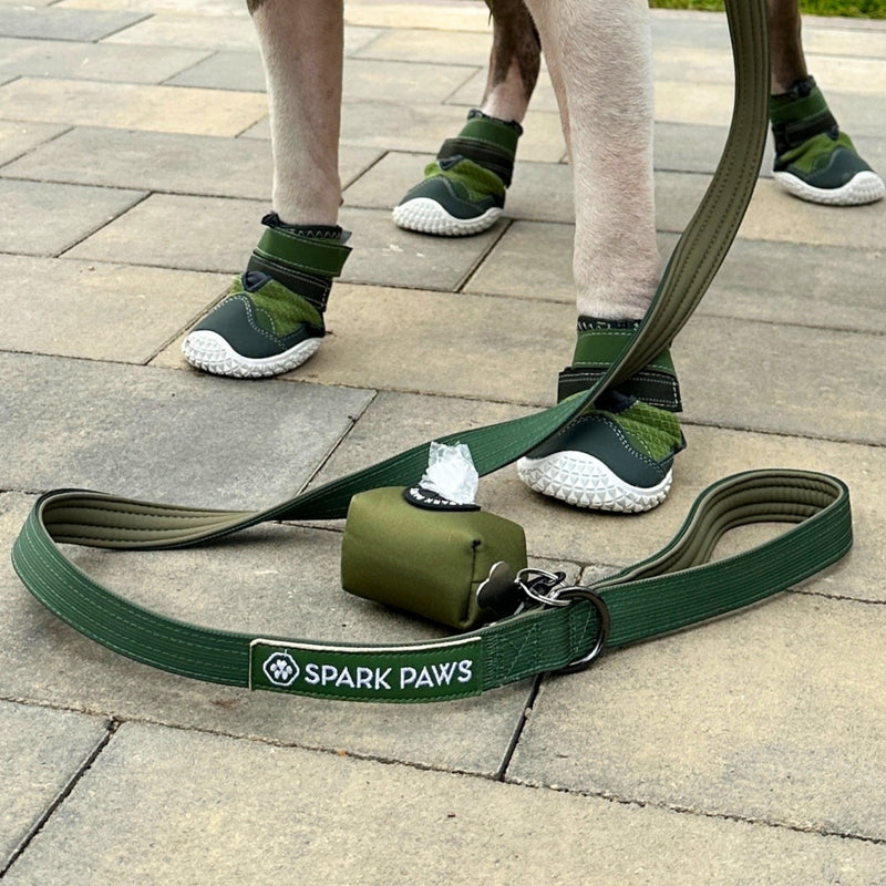 Leash and Poop Bag Holder Set - Army Green