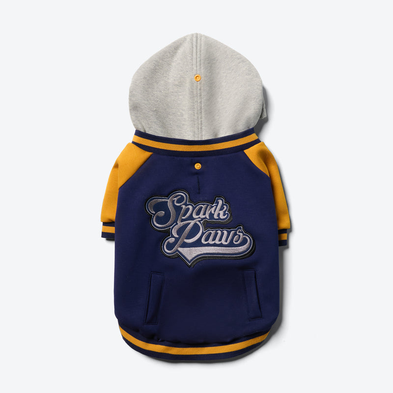 Dog Varsity Jacket - Blue Yellow