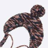 Gorro de tricô pom pom para cachorro - Castanho